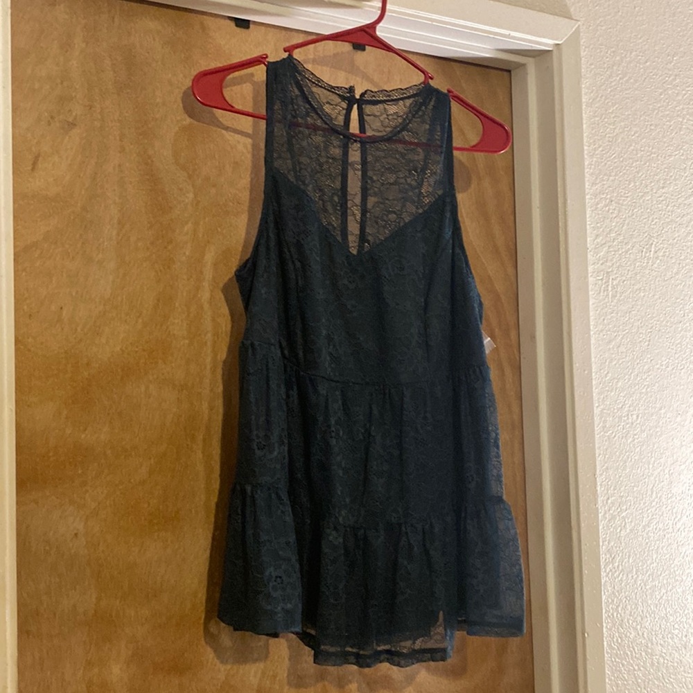 NWT Torrid teal lace top